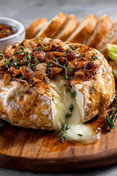 Baked Brie with Almonds & Herbs