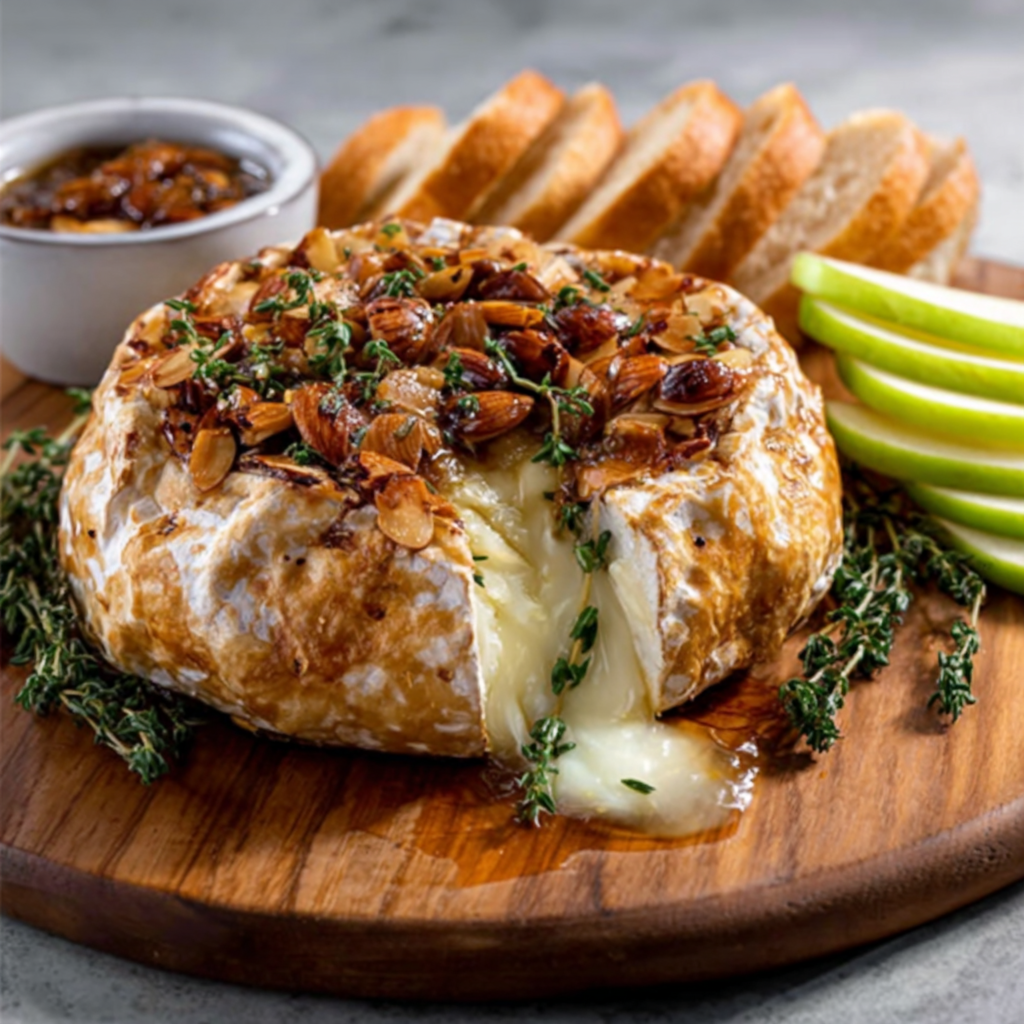 Baked Brie with Almonds & Herbs