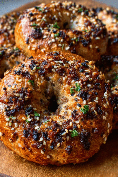 Beef Bagels with Everything Seasoning (Almond-Free)