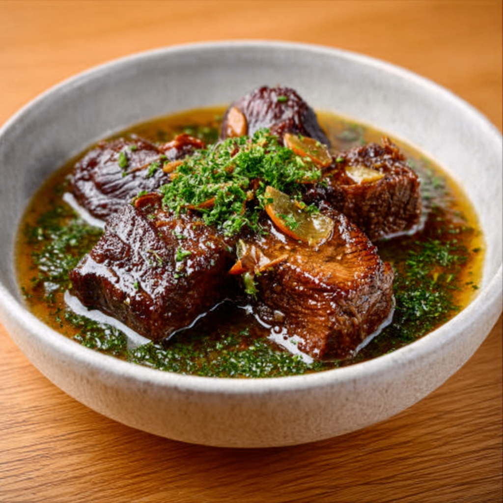 Beef Cheeks Braised in Bone Broth and Butter
