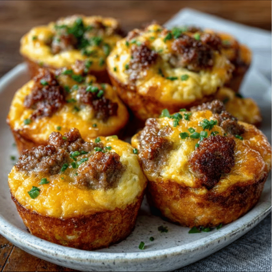 Beef Egg Muffins with Sausage & Cheddar: Easy Recipe! 6 Beef Egg Muffins with Sausage & Cheddar