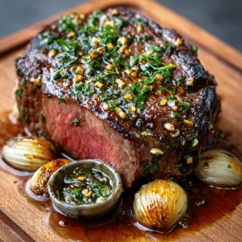 Bison Rib Roast with Garlic Drippings