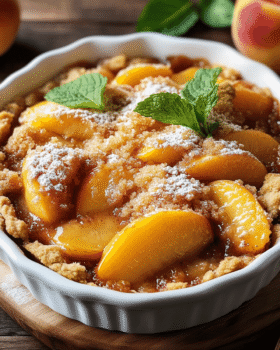 Buttery Vanilla Peach Cobbler with Sweet Crust