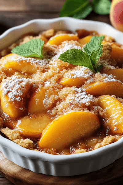 Buttery Vanilla Peach Cobbler with Sweet Crust