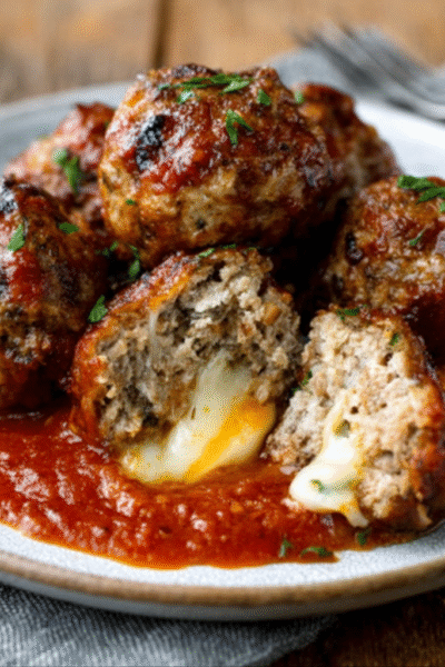 Cheddar-Stuffed Meatballs