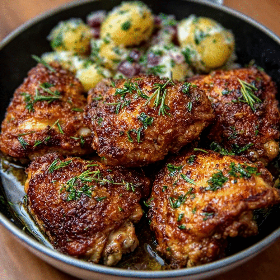 Chicken Thighs Crisped in Duck Fat