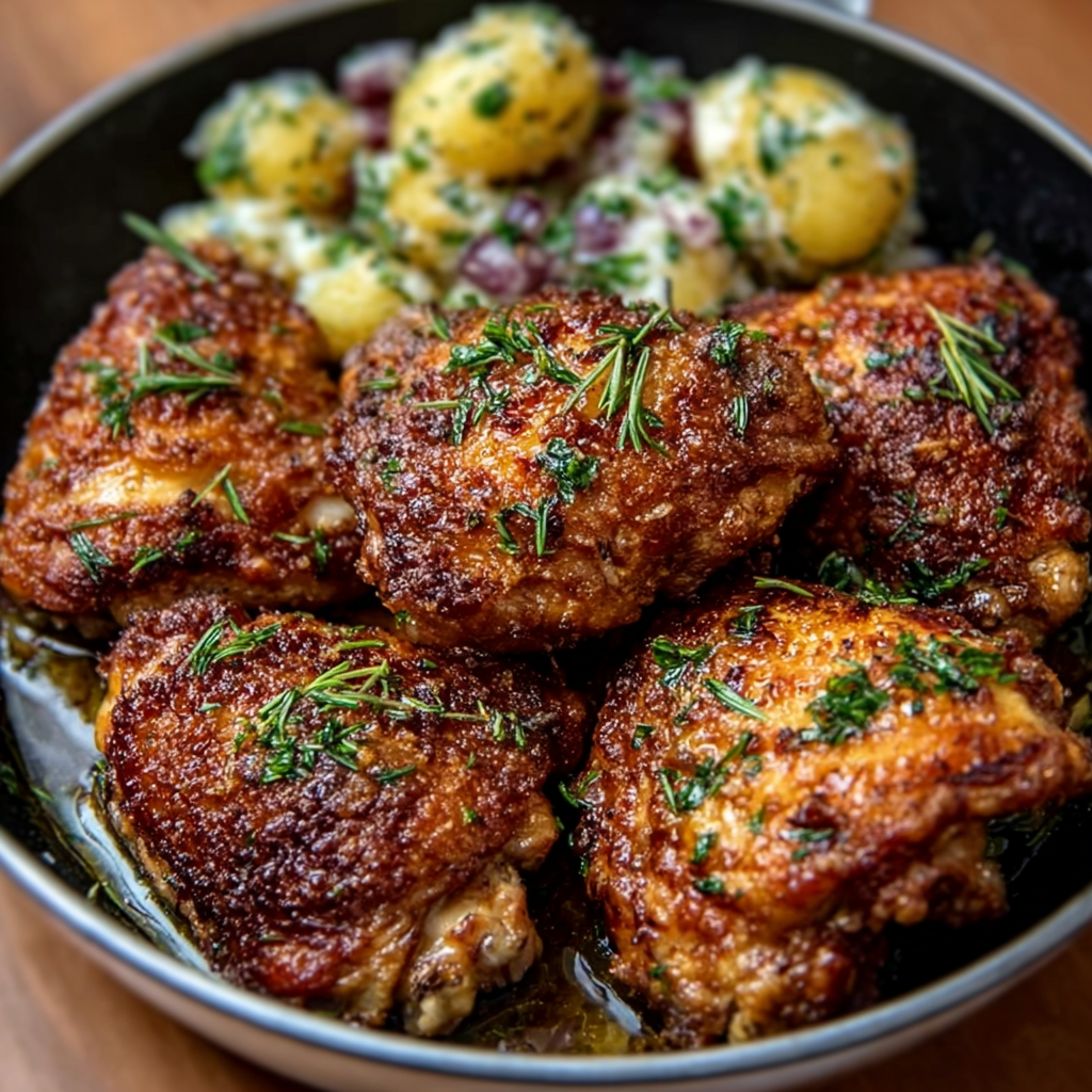 Chicken Thighs Crisped in Duck Fat