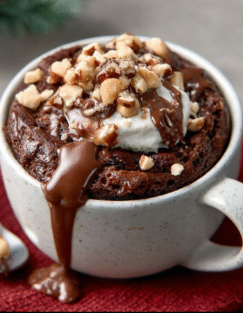 Christmas Chocolate Hazelnut Keto Mug Cake (Single Serve)