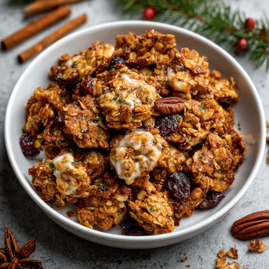 Christmas Cinnamon Butter Pecan Keto Granola Clusters are a festive treat you can't resist! 6 Christmas Cinnamon Butter Pecan Keto Granola Clusters