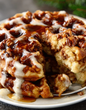 Christmas Cinnamon Vanilla Keto Waffles with Sugar-Free Syrup