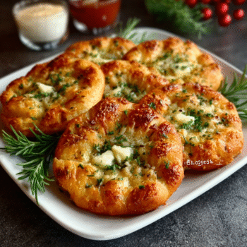 Christmas Cloud Bread with Rosemary & Garlic