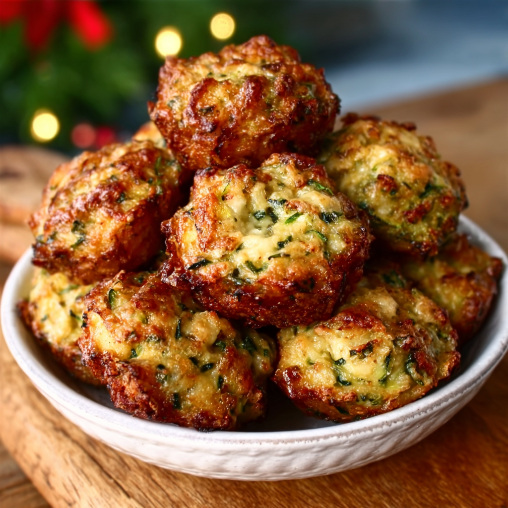 Christmas Festive Zucchini & Cheese Bites