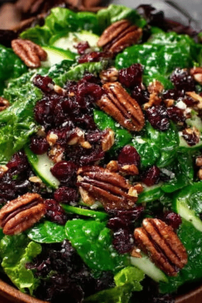 Christmas Green Goddess Salad with Toasted Pecans and Cranberries