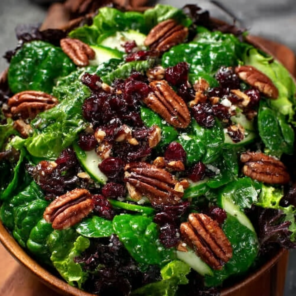 Christmas Green Goddess Salad with Toasted Pecans and Cranberries