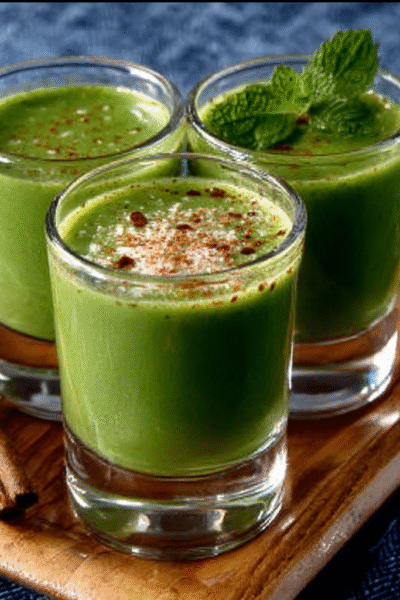 Christmas Green Pea & Mint Keto Soup Shooters