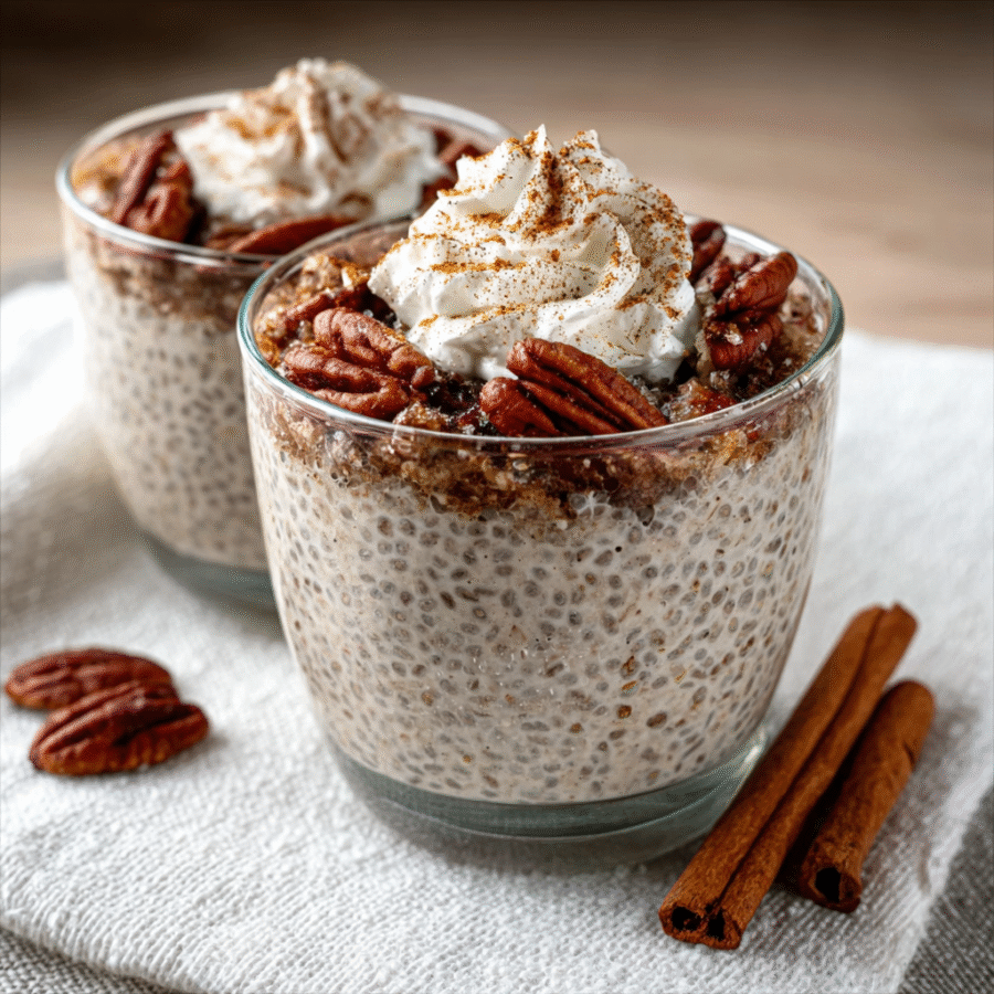Christmas Keto Eggnog Chia Pudding Will Delight You! 6 Christmas Keto Eggnog Chia Pudding with Cinnamon Whipped Cream