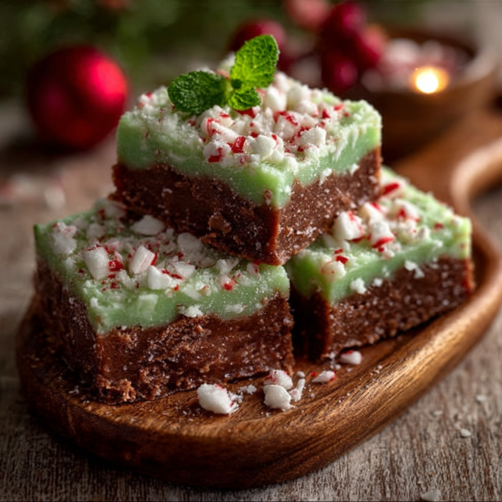 Christmas Low-Carb Peppermint Fudge Squares