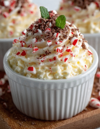 Christmas Peppermint White Chocolate Keto Mousse