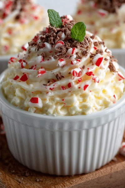 Christmas Peppermint White Chocolate Keto Mousse