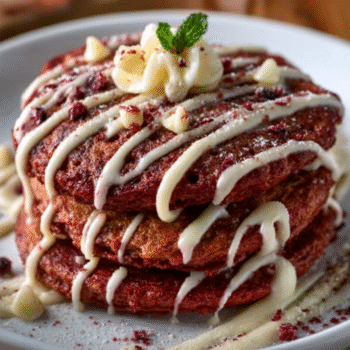 Christmas Red Velvet Cloud Pancakes (Low-Carb, No Pork)
