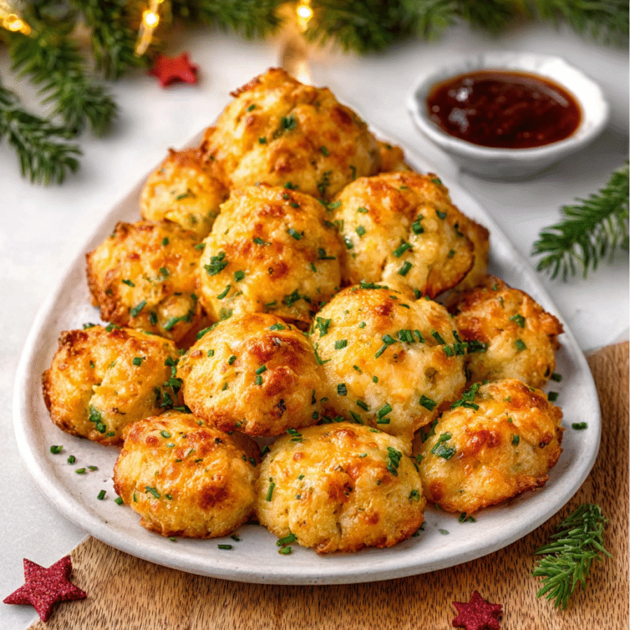 Christmas Savory Cheese & Chive Fathead Bites are irresistible! 6 Christmas Savory Cheese & Chive Fathead Bites