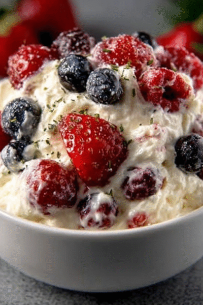 Christmas Vanilla Bean Keto Crema with Berries