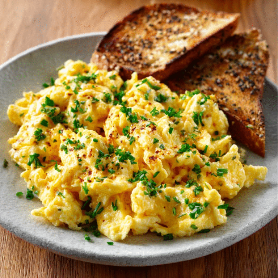 Creamy Scrambled Eggs with Cream Cheese