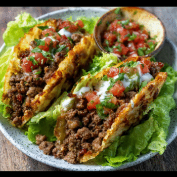 Crispy Lettuce Shell Keto Tacos (Beef or Chicken, <3g Net Carb)