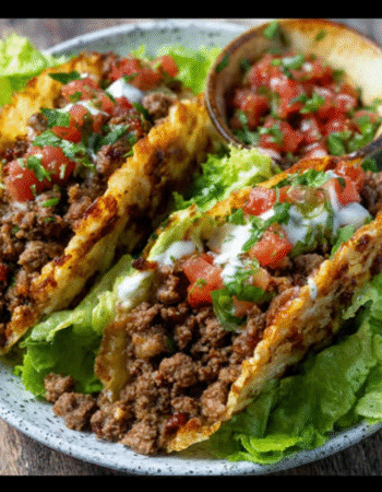 Crispy Lettuce Shell Keto Tacos (Beef or Chicken, <3g Net Carb)
