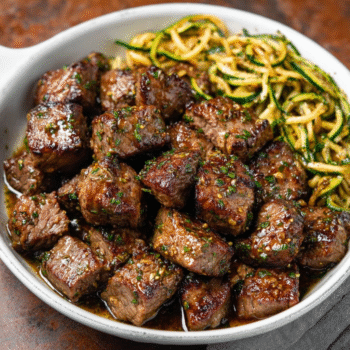 Garlic Butter Steak Bites with Zucchini