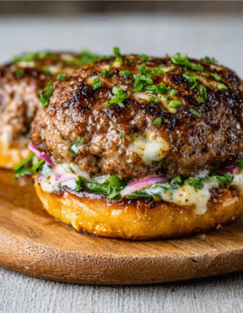 Grass-Fed Hamburger Patties Smothered in Cheese and Butter