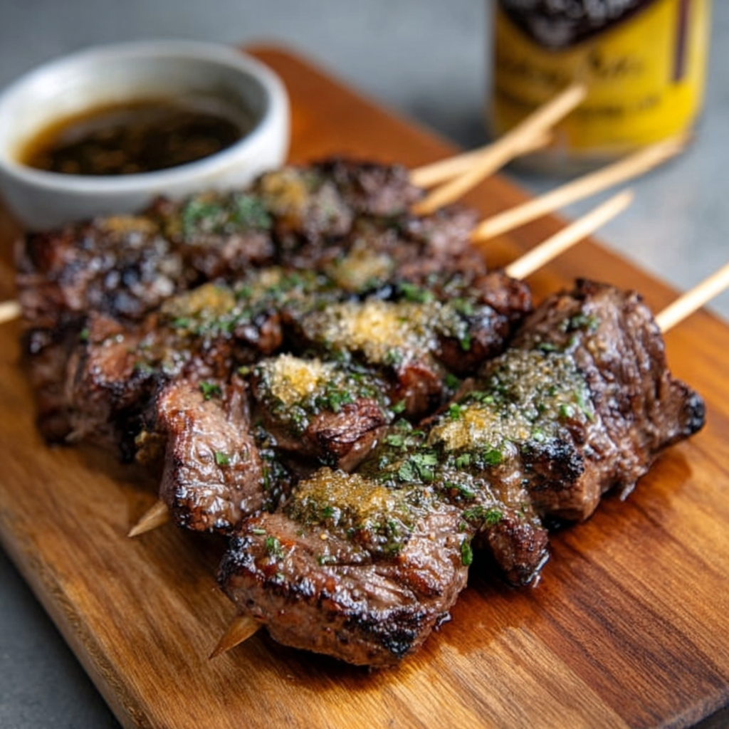 Grilled Beef Skewers Basted in Bone Marrow Fat