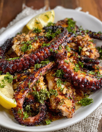 Grilled Octopus Tentacles in Smoky Butter