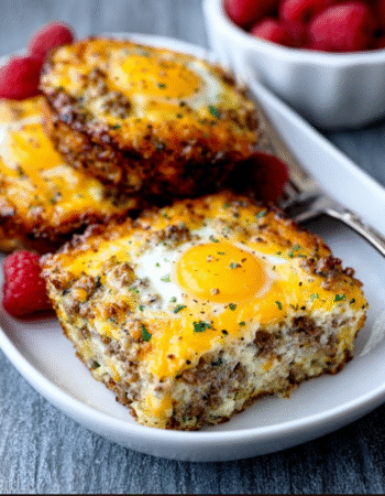 Ground Beef & Egg Breakfast Cups with Cheese Crust