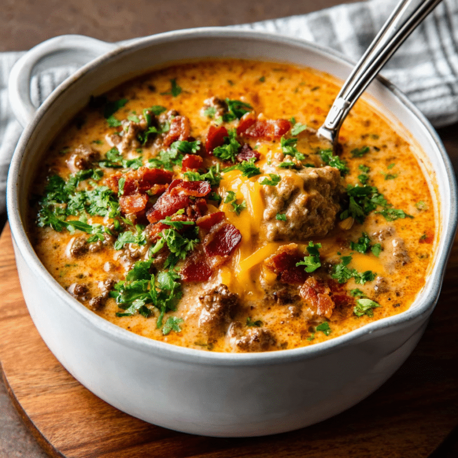 Keto Bacon Cheeseburger Soup: A Silky Cheesy Delight! 6 Keto Bacon Cheeseburger Soup