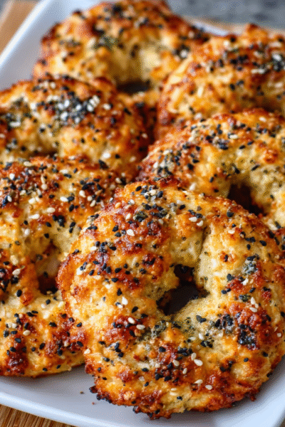 Keto Bagels with Everything Seasoning