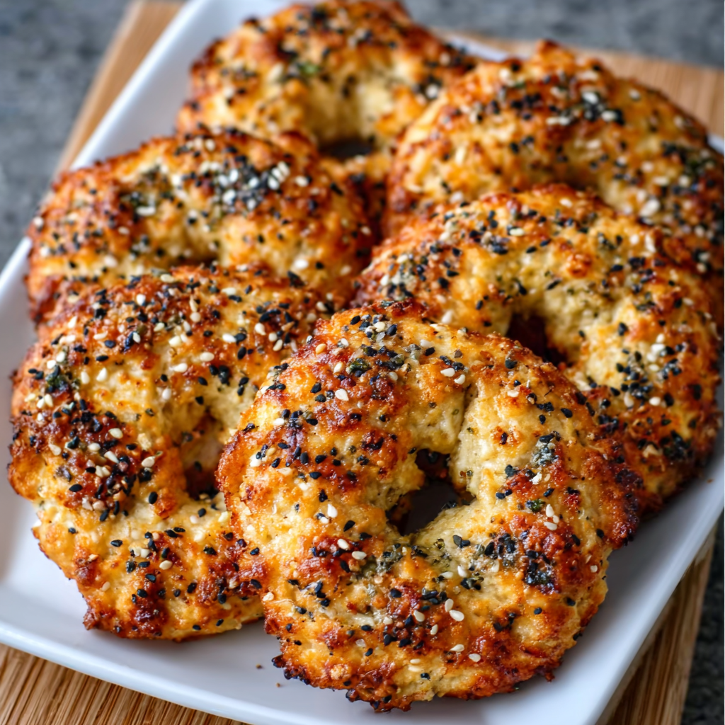 Keto Bagels with Everything Seasoning