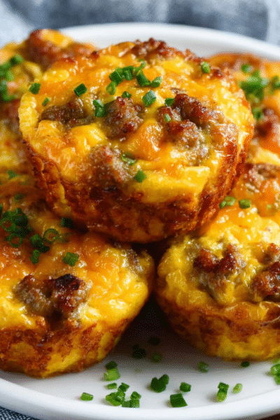 Keto Egg Muffins with Sausage & Cheddar