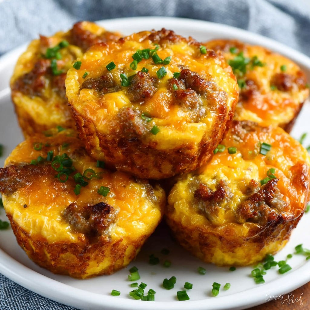 Keto Egg Muffins with Sausage & Cheddar