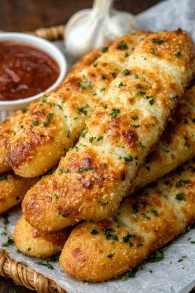 Keto Garlic Butter Breadsticks