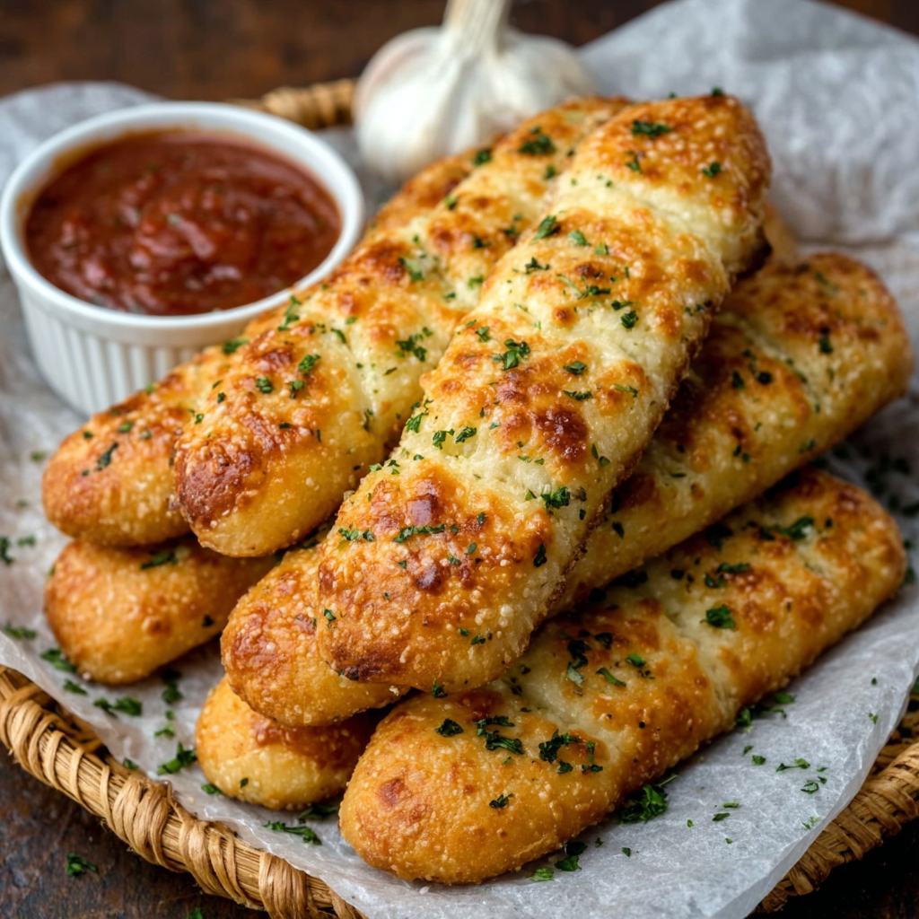Keto Garlic Butter Breadsticks