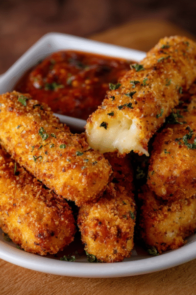 Keto Mozzarella Sticks (Almond Flour Coating