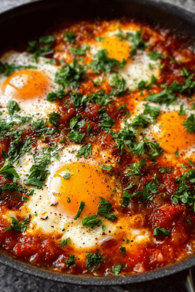 Keto Shakshuka with Olive Oil & Garlic