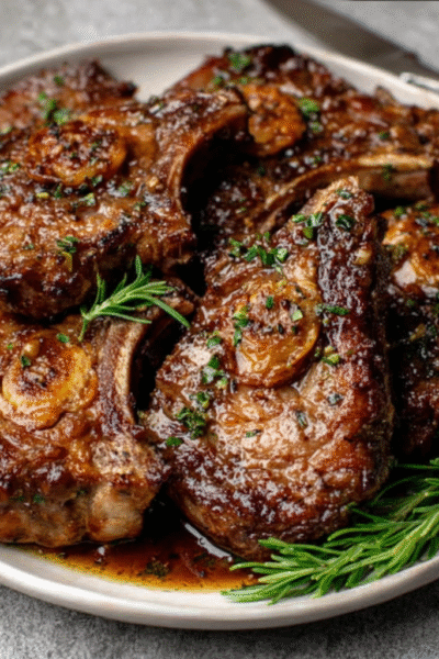 Lamb Shoulder Chops Pan-Fried in Tallow