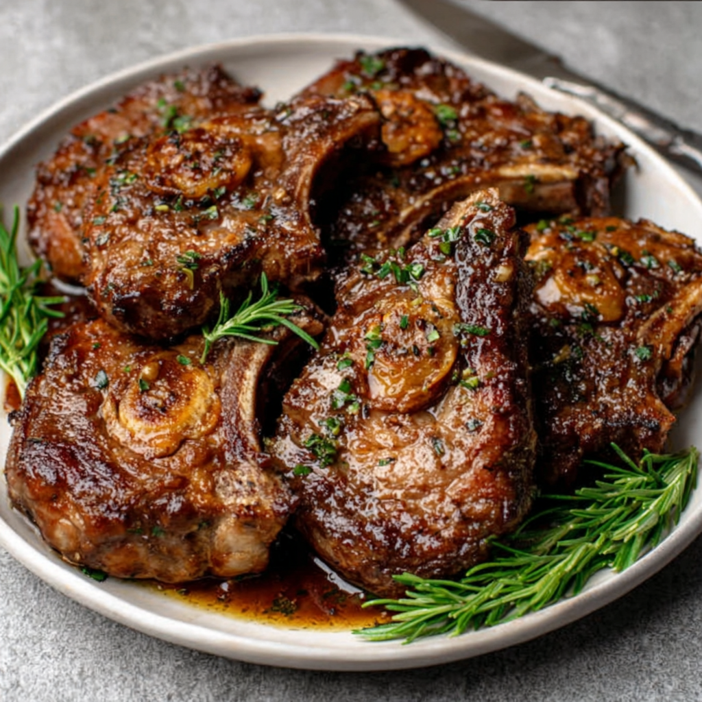 Lamb Shoulder Chops Pan-Fried in Tallow
