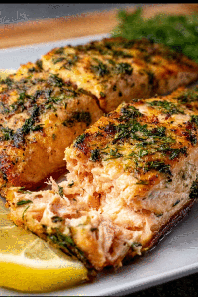 Lemon-Dill Crusted Air Fryer Salmon – Keto High-Fat