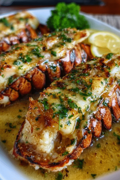 Lobster Tails Broiled in Bone Marrow Butter