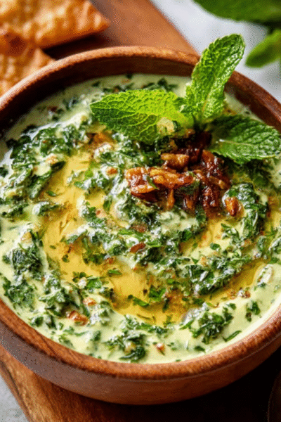 Low-Carb Tahini-Mint Winter Herb Dressing