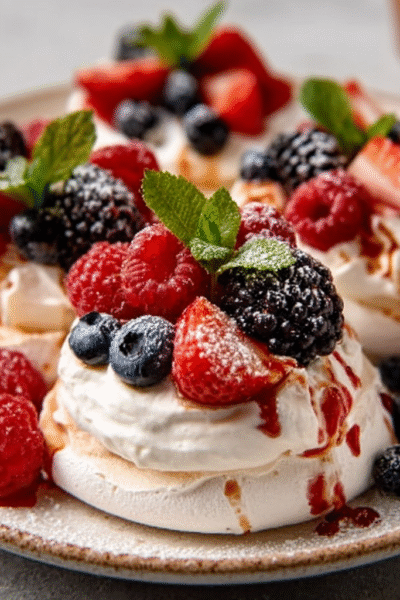 Mini Berry Pavlovas