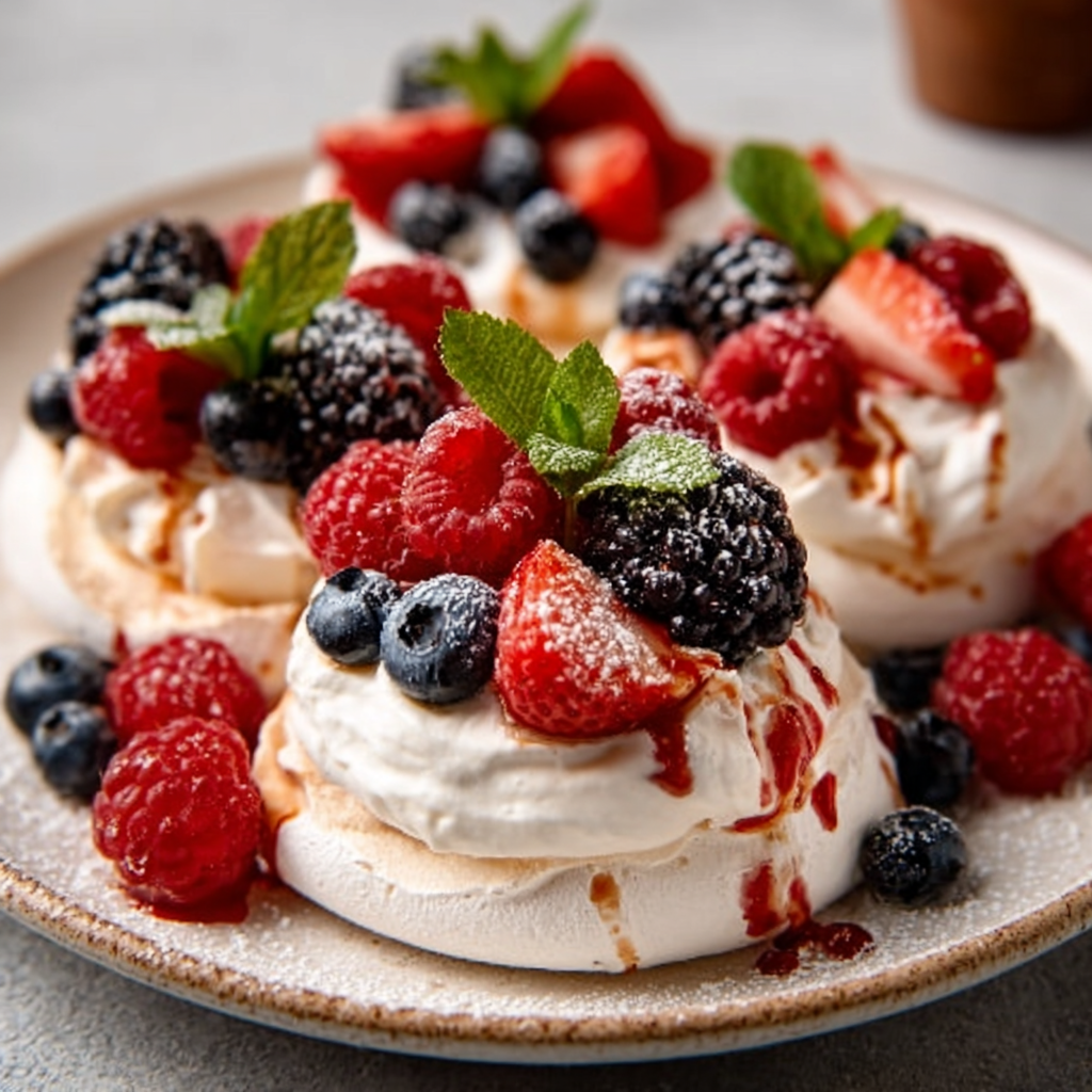 Mini Berry Pavlovas